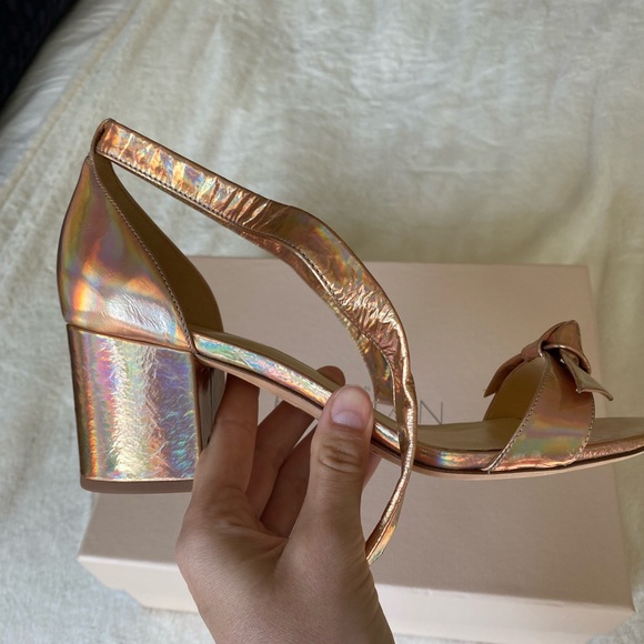 Alexandre Birman Metallic Clarita Block 60 Heels - Picture 2 of 7